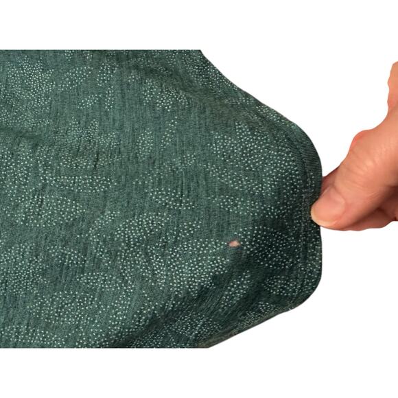 Segments 100% Merino Wool V-neck Base Layer Size Large Green Teal Leave Pattern - Picture 6 of 6